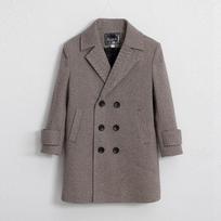 Berniukiškas žieminis vilnonis paltas Vaikų storesnis vėjo striukė Vaikų pasirodymų striukė 150 chaki