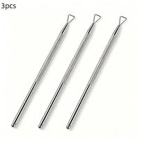 Silvery Holographic Stainless Steel Nail Polish Remover Tool Gel Nail Scraper Cuticle Pusher For Home And Salon Use