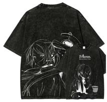 Melancholy Anime Girl Line Art Graphic T-Shirt Vintage Tee Gift 100 black