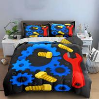 Gear Wrench Bolt Set Tools  Soft Comfortable Duvet Cover Bedding Set Included 1*Duvet Cover & 2*Pillowcases gift 150*200cm/59x79in Single/Twin 3pcs