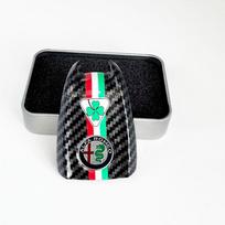 Automobilio rakto keičiamas korpusas Spalvingas Madingas Stilingas Stilius Alfa Romeo Giulia ir Stelvio Raktų galinė dangtelio pakeitimas black