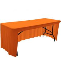 Tampri Spandex Staltiesė 4FT 5FT 6FT 8FT Stalo Sijono Dangalas Vestuvėms, Šventei, Banketui Vienspalvė Stačiakampė Kokteilių Staltiesė 120x58x58cm 4FT oranžinė