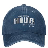 Tate Mcrae Think Later World Tour 2024 Concert Merc Baseball Cap Fitted Retro Unisex Men Dad Hats Rock Baseball Caps Gift as picture gray