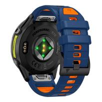 QuickFit 22mm Two-Tone Silicone Band For Garmin Forerunner 970 965 955 Solar 945 935 745 Descent G2 Fenix E Watch Strap Bracelet QuickFit 22mm black