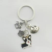 Cute Corgi Dog Keychain Pendant gray