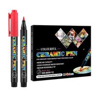 12/24Pcs Colorful Acrylic Paint Pens Waterproof Ceramic Marker for Artists Beginner Painting on Ceramic Wood Glass Rock gray