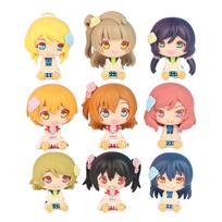9Pcs/1Set Q Version Anime Figure Love Live! School Idol Project Kotori Minami Honoka Kousaka PVC Cute Sitting Figure Toy No box beige