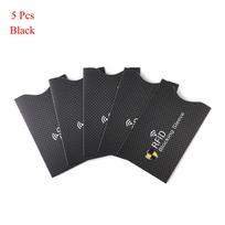 5PCS New Aluminium Bank Anti-theft RFID Blocking Sleeve Wallet Protect Case Cover Card Holder black