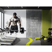 Muscular Men's Gym tapestry 200x180 gray