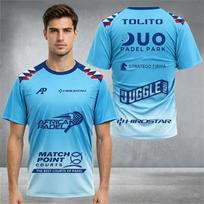 Professional Padel Sports Short-sleeve Top Men's Breathable Match Training Jersey Quick-dry Sweat-absorbent Sportswear S blue