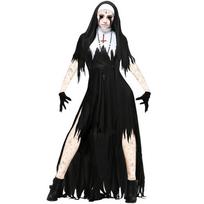 Seksualus moteriškas vienuolės cosplay kostiumas Juodas kraujuotas vampyro fantazijos suknelė Baisus Helovino siaubo kostiumas Xl juoda