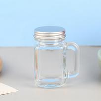 120ml Mini Mason Jar Shot Glasses Transparent Crystal Wine Glass With Handles Bar Club Party Vodka Spirits Whiskey Glass Gifts silver 40ml white