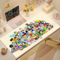 Cute B-Bfdi Battle for Dream Mouse Pad Desk Mat Large Non-slip Anti-fray Keyboard Ergonomic Office Rubber PC Home Custom 30cmx80cm(11.8x31.5inch) white