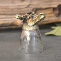 Bronze Zodiac Animal Metal Shot Glass Set for Home or Hotel Display. black