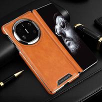 Luxury Business Folding Screen Magnetic Leather Phone Case For Huawei Mate X7 X6 X5 X3 Center Axis Protective Cover Choose phone model&Huawei Mate X6 brown