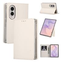 Flip Cards Solt Wallet Skin Feel Leather Case for Samsung Galaxy Z Fold8 Fold 8 Wide Shockproof  Book Stand RFID Slim Fit Cover Galaxy Z Fold 8 smėlis