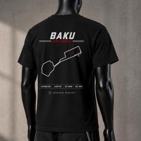 Baku City Circuit Formula Racing Circuit Track Map T-Shirt Motorsport Gift for racer F1 Track Fans Shirt charming paddock f1 prints 120 black