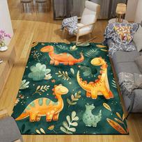 Dinosaur World Adventure Game Area Rug, Fun Living Room Bedroom Decoration Floor Mat, Non-Slip Playful Decorative Home Carpet 40x60cm