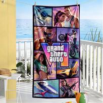 Grand Theft Auto Beach Towel Soft Durable Quick-Dry Comfortable Lightweight Suitable for Swimming Gym Camping Yoga Vacation 80cmx160cm(31x63inch)