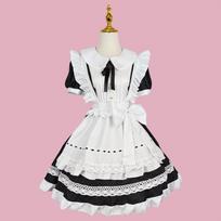 Traditional Maid Long Dress Long Sleeve Maid Dress British Butler Cosplay Japanese Uniform, Cute Dress 5XL white