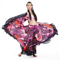 Tribal 25Yard Belly Dance Maxi Skirt Ball Full Dress Costume rožinė