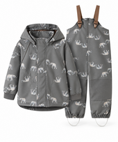 NAME IT Softshell kelnių ir striukės komplektas "Pilkas mamutas" - 98