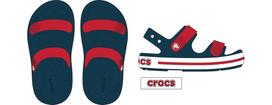 Crocs™ Crocband Cruiser Sandal Navy/Varsity Red - 32