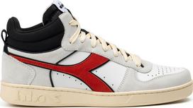 DIADORA Magic Basket Demi Cut Suede Leather White/Ferrari Red Italy - 45,5