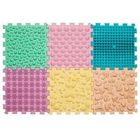 Masažinis kilimėlis „Puzzle Mix Pastel“ 6 elementai