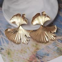 Nauji Ginkgo Biloba Auskarai Moterims Aukso Spalvos Viršutinis Metalinis Statement Lašiniai Auskarai boucle d'oreille Neįprasti Auskarai beige