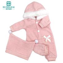 Drabužiai lėlėms Tinka 43 cm žaislinei naujagimio lėlei, amerikietiškai lėlei, madinga medvilninė striukė, rožinė, rožinė-raudona, balta, violetinė 43-45cm Doll