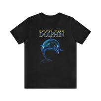 Ecco The Dolphin Sega Genesis Pixel Art Unisex Short Sleeve Tee 100% Cotton T-shirt Mens Tees Top L blue
