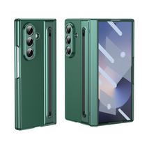 For Samsung Galaxy Z Fold 7 6 5 4 3 360° Folding Flap Leather Pen Groove Tempered Glass Film Drop Resistant Phone Case For  Galaxy Z Fold 3 black