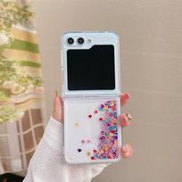 Glitter Quicksand Case for Samsung Z Flip 7 6 5 Dynamic Glossy Sequins Liquid phone Cover  Folding Screen Shell Women Hull for Samsung Z Flip 5 black