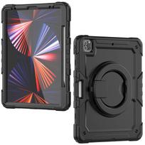 for iPad Pro 12.9'', Military Grade Shockproof Protective Silicone Cover 360 Folding Handle Grip + Handle Shoulder Strap iPad Pro 12.9 2020 juoda