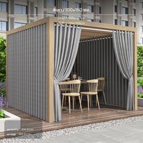Outdoor lightblocking drapery, Waterproof Patio Shade, NoDrill Gazebo Panel, Sunblock Protection, Green 130x150cm black