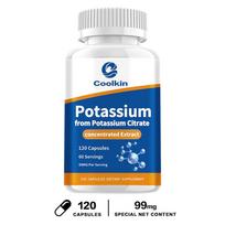 Coolkin Potassium Citrate 99mg Capsules 120pcs — Electrolyte Balance, Daily Mineral Nutrition, Wellness Support 120*1