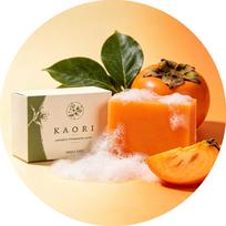 Persimmon Body Cleansing Soap For Body Odor Removal Long-Lasting Oil Control Fresh Natural Fruit Aroma Foaming Body Bath Soap 1PC brown