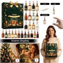 Christmas Advent Calendar with Surprise Gift Boxes, 2D Acrylic Design One Size beige