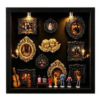 Indoor Photo Display Box with Mini Window Form, Warm Light, and DIY Arrangement for Shelf and Desk Home Placement