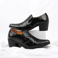 Men's Retro Height Increasing Leather Shoes Business Casual Formal Dress Shoes Classic Wedding Social Occasion Gentleman Derby Shoes 46 gray