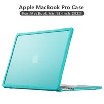Transparent Matte Hard Shell Case MacBook Air 15 Inch M2 M3 M4 M5 13.6 13 Pro 14 16 - Shockproof Dust Air 13 2018-2020: A1932, A2179, A2337, M1 šviesiai mėlyna spalva