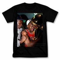Michael Jordan Chicago Bulls Graphic T Shirt Vintage Style Basketball Fan Tee L brown
