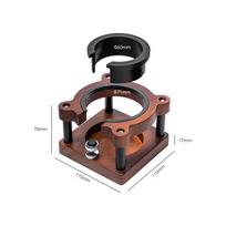 Solid Wood Espresso Tamping Station 51-58mm Adjustable Height Portafilter Holder Non-Slip Coffee Tamper black