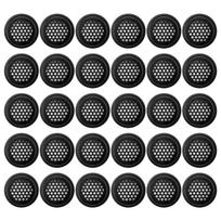 Round Ventilation Grille Cabinet Air Vent Hole Grille 35mm 30 Pieces Black for Bathroom Cabinet Wardrobe Shoe Cabinet