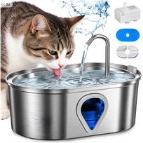 Vandens fontanas gyvūnui, ELS PET automatinis fontanėlis šunims ir katėms, nerūdijančiojo plieno, tylus, su filtru, 3,5 l
