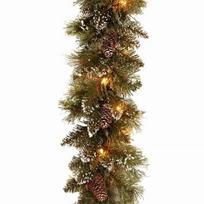 Dirbtinės eglės šakų girlianda BRISTLE su LED lemputėmis 274 cm
