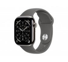 Apple Watch Series 11 GPS + Cellular 42mm Natural Titanium Case with Stone Grey Sport Band - S/M | Apple