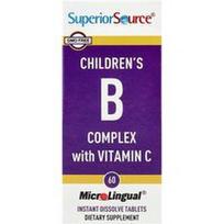 Superior Source, Vaikams skirtas B kompleksas su vitaminu C, 60 greitai tirpstančių „MicroLingual®“ tablečių