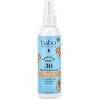 Babo Botanicals, Jautrus kūdikis, mineralinis purškiklis nuo saulės, SPF 30, be kvapiųjų medžiagų, 6 fl oz (177 ml)